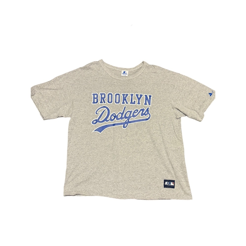 Vintage Starter Brooklyn Dodgers T Shirt XL Gray Made in USA MLB 90s Baseball
